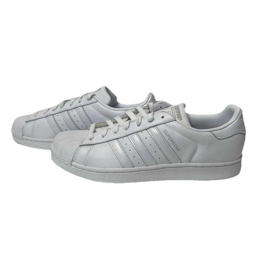 New Adidas Womens 10 Superstar Shoes Sneakers White Pearl Shimmer Stripe AQ1214 - Picture 3 of 6